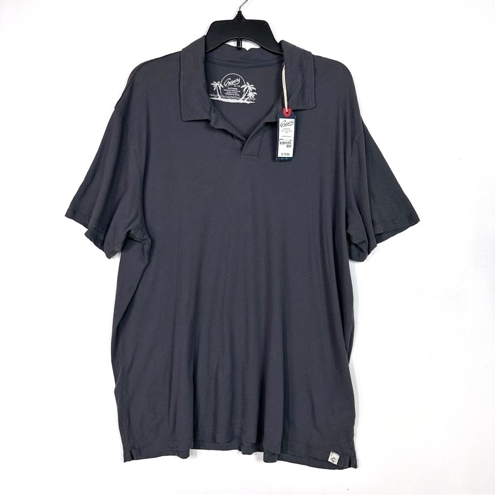 Grayers Clothiers Kovac High Twist Polo Cotton Shirt In Washed Black Size XL NEW